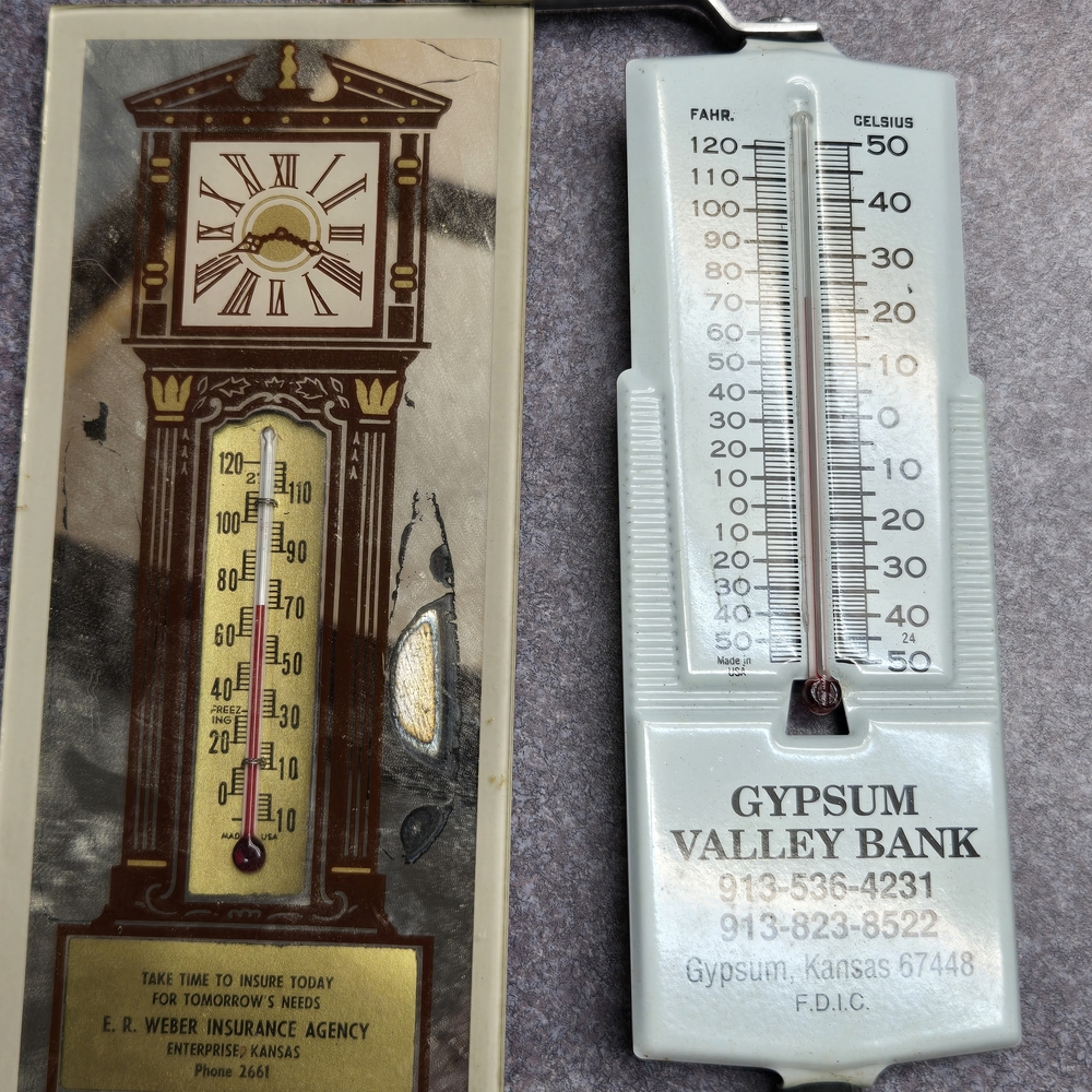 Vintage Style Wall Thermometer with Clock Design